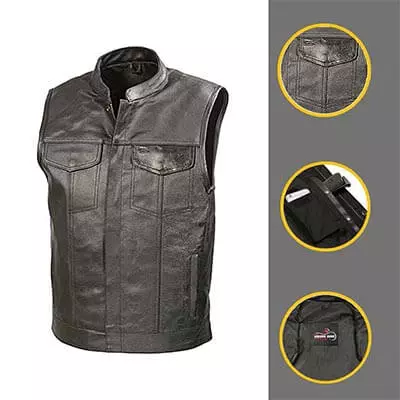 SOA Cowhide Leather Biker Vests