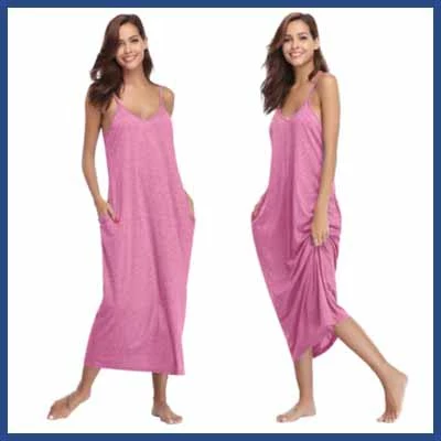 Aibrou-Cotton-V-Neck-Long-Nightgown-Sleeveless-Full-Slip