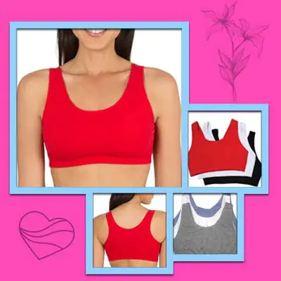 Built-Up Tank-Style Cotton Bra For Large Breasts