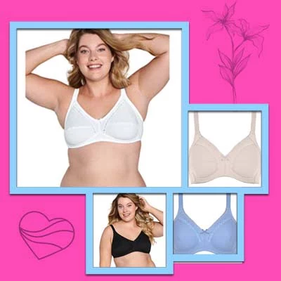 2 Naturana soft cup cotton bra for sensitive skin