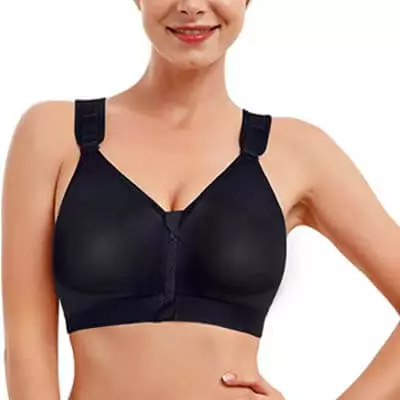 CYDREAM Post-Surgical Bras Support Racerback Zip Front Adjustable 