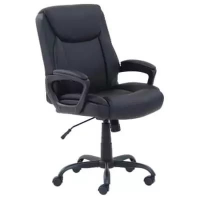 9. Amazon Basics Classic Puresoft PU-Padded Office Computer chair