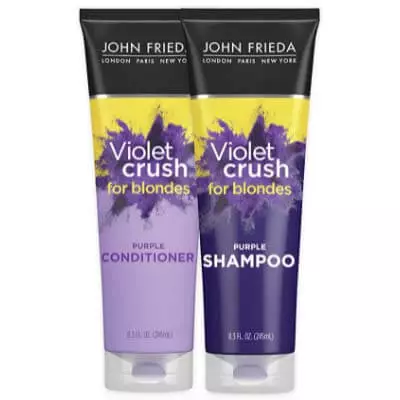 John Frieda Violet Crush Purple Shampoo Neutralizes Brassy Tones in Blonde 