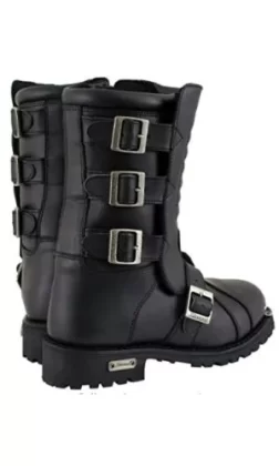 2) Xelement Executioner Men's Black Leather Motorcycle Boots