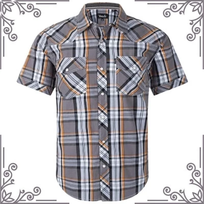 Men's Western Snap Casual Shirt Short Sleeve Shirt