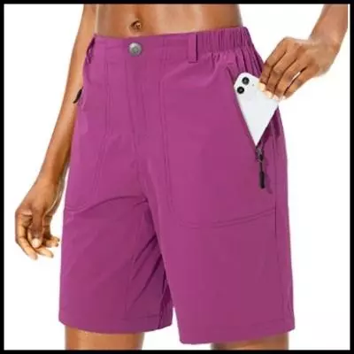 Pudolla Women's Hiking Cargo Shorts Quick Dry 