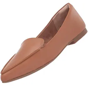 Amazon Essentials Women's Loafer Flat CAMEL BRWON