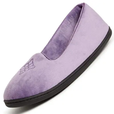 Dearfoams Women's Rebecca Lightweight Cozy Wide Widths Purple Shoes