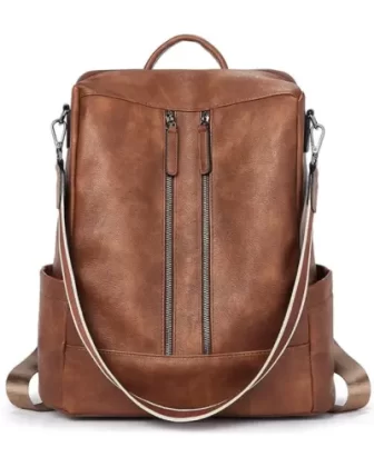 BROMEN Leather Anti-theft Travel Women Backpack Purse