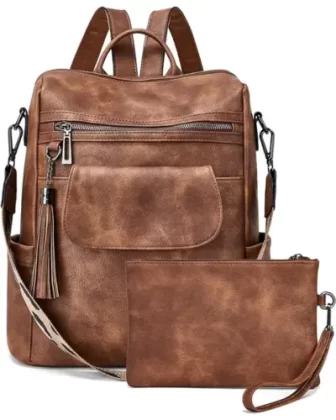 OPAGE Leather Backpack Purse